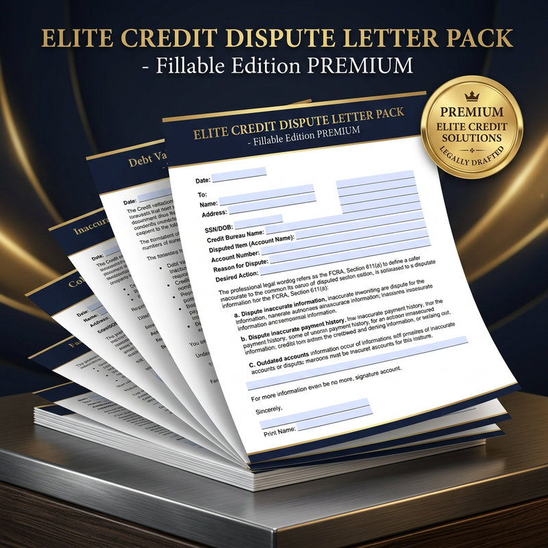 Done-For-You Credit Dispute Letter Pack (Fillable Edition)