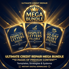 30 Day Credit Repair System and Dispute Letter Bundle Mega Pack 💎🌟🔥🌟💎